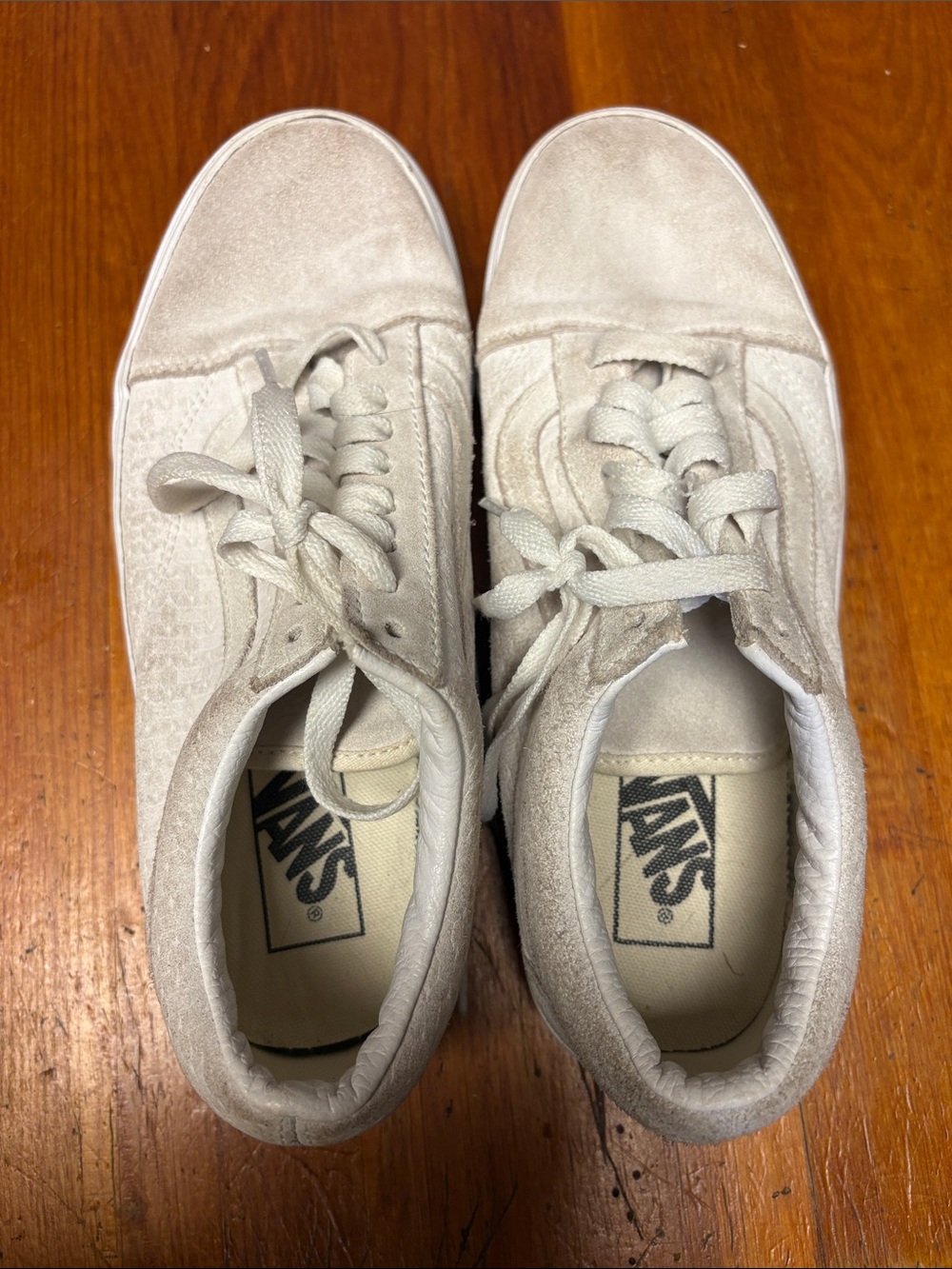 Vans Women's Light Cream Suede Low-Top Sneakers